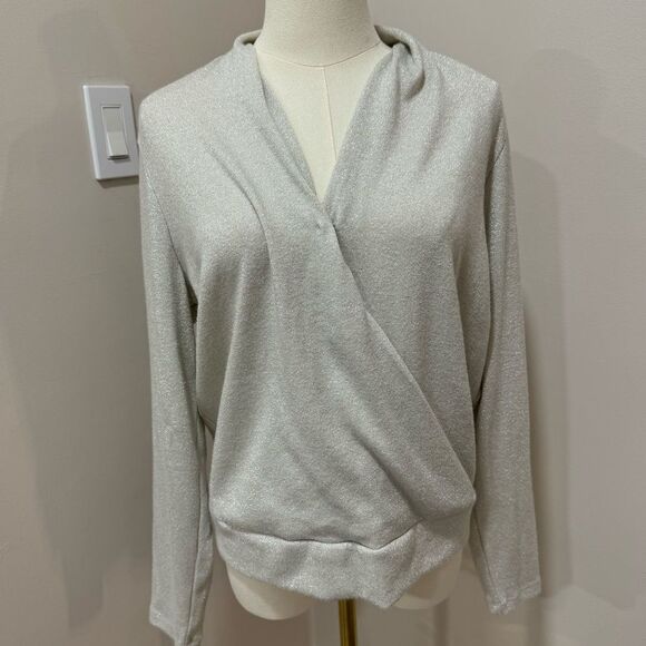 Banana‎ Republic White Sparkly Sweater Large - Picture 1 of 4